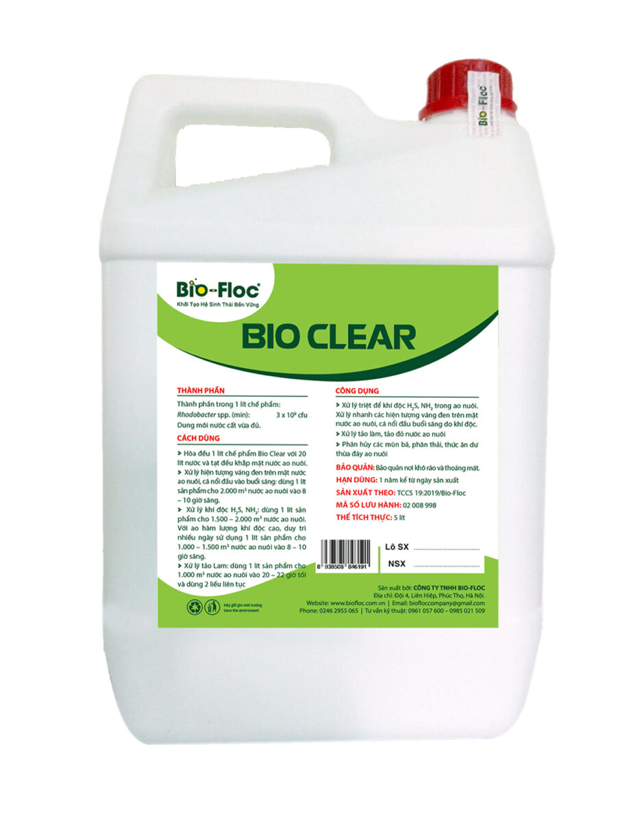 Sản phẩm Bio Clear, Bio Clear – xử lý khí độc H2S trong nước ao nuôi